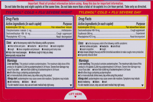 tylenol cold and flu dosage for adults